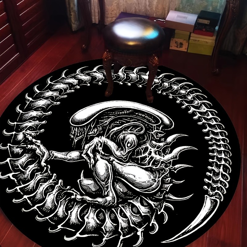 Home Bathroom Trends - Yuvarlak Uzaylı Xenomorph Halı Bilim Kurgu