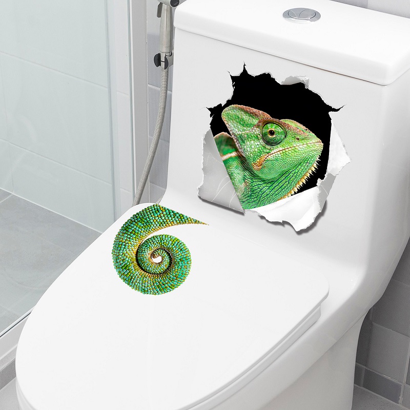 Home Bathroom Break - Kaprisli Duvar Kırıcı Kertenkele Tuvalet Etiket