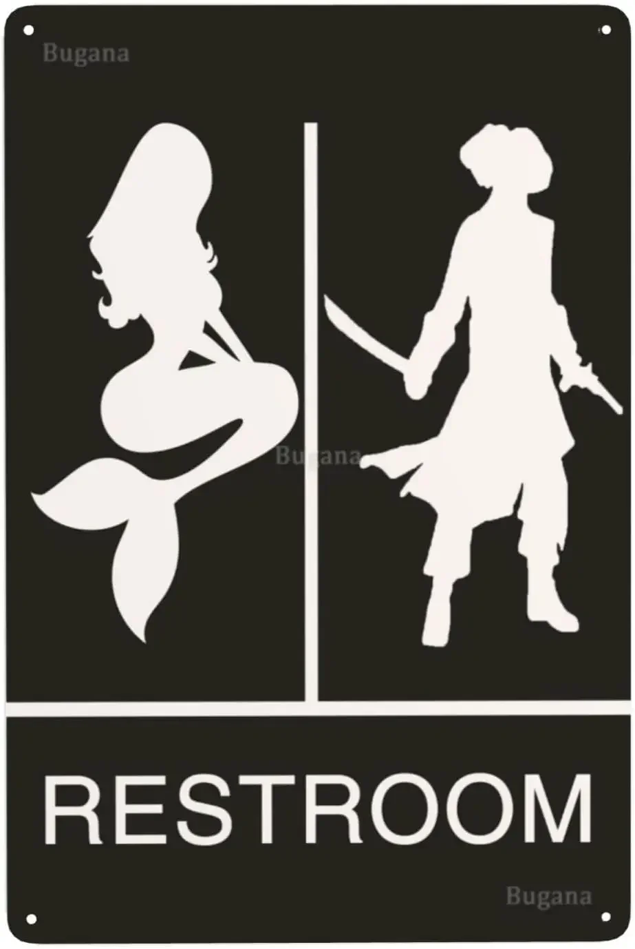 Home Bathroom Signs - Denizkızı Korsan Tuvalet Vintage Metal Tabela,