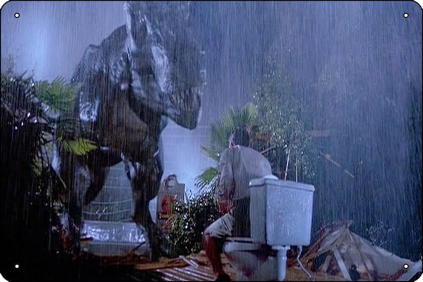 Home Bathroom Signs - Jurassic Komik Banyo Fotoğraf Baskısı Komik