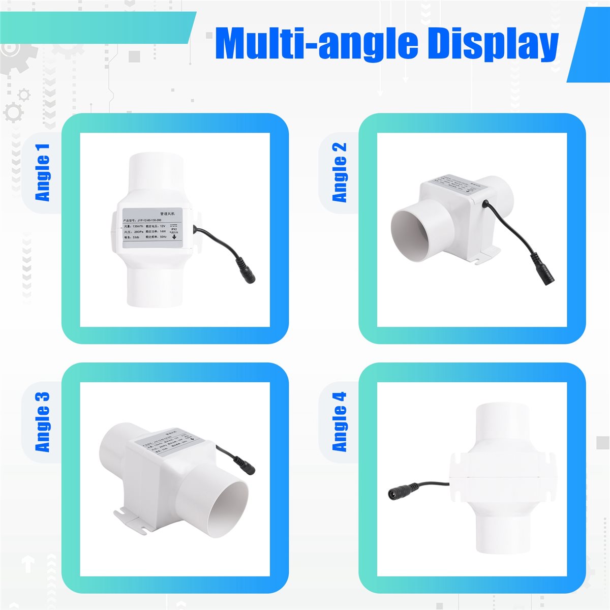 Home Bathroom Extractor Fan - DT81 60mm Çıkış Fanı Düşük Gürültülü