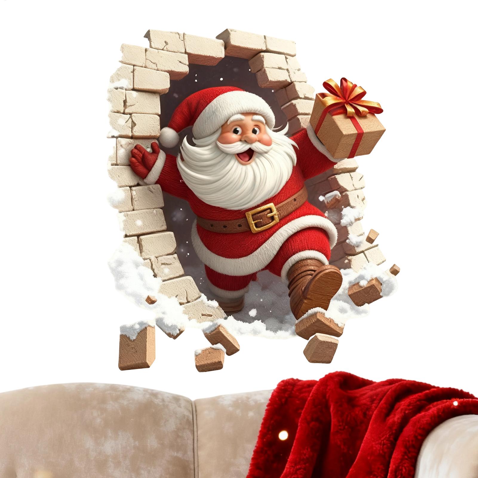 Home Bathroom Break - Noel Baba Duvar Çıkartmaları Noel Baba