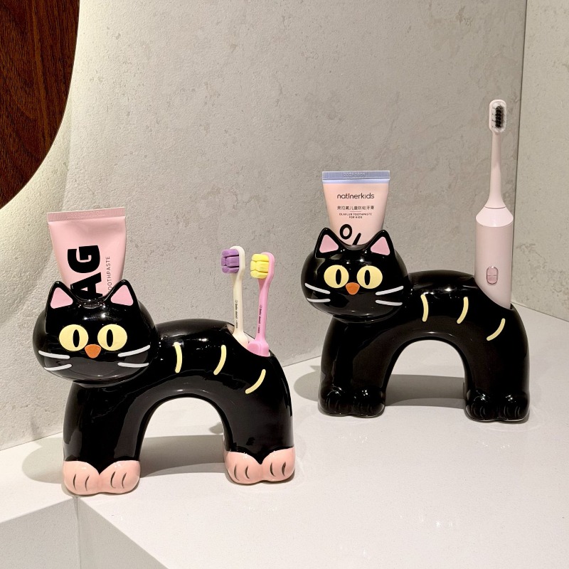 Home Bathroom Model - Kişiselleştirilmiş Yaratıcı Sevimli Siyah Kedi Ev