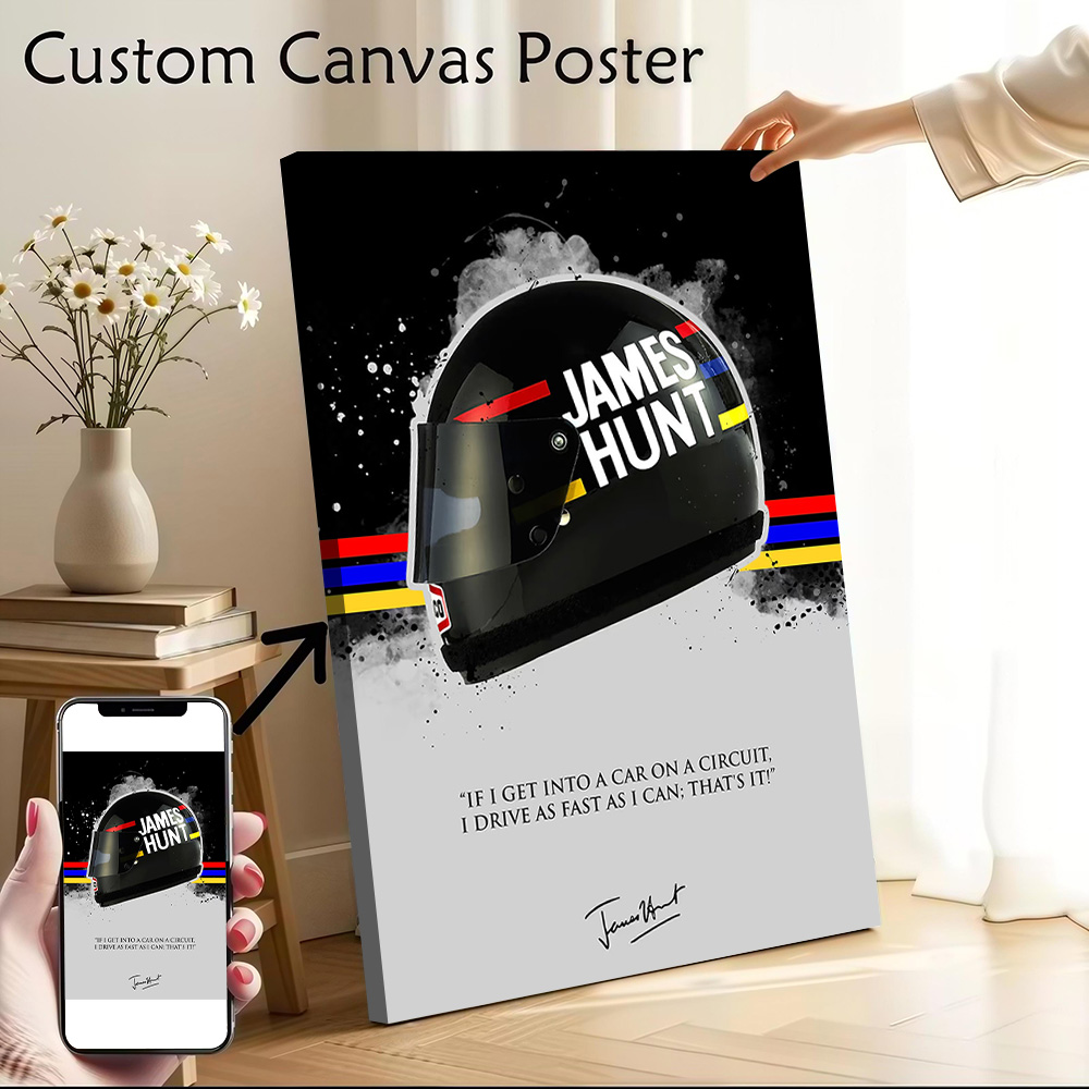 Home Bathroom Quotes - JAMES HUNT Alıntı Baskılı Tuval Duvar