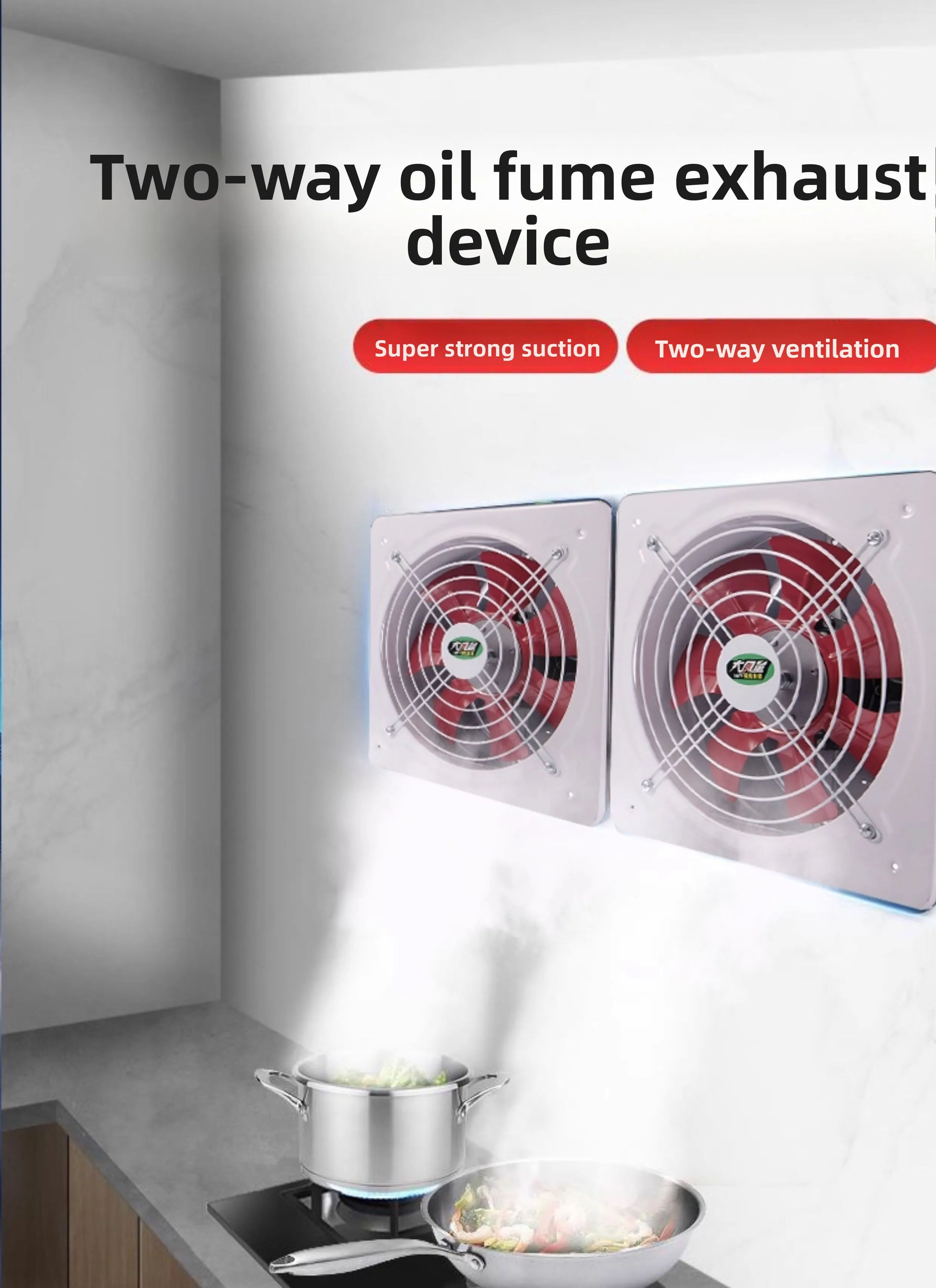 Home Bathroom Extractor Fan - 220V Güçlü Mutfak Egzoz Fanı Banyo