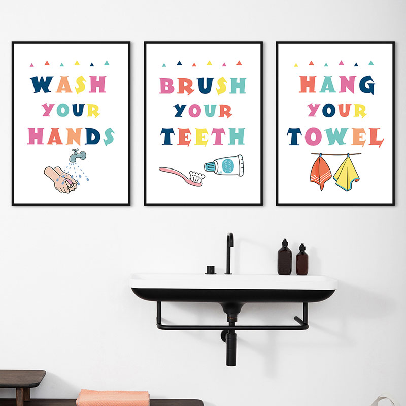 Modern Renkli Çocuk Banyo Duva - Home Bathroom Quotes incelemesi ve fiyatı