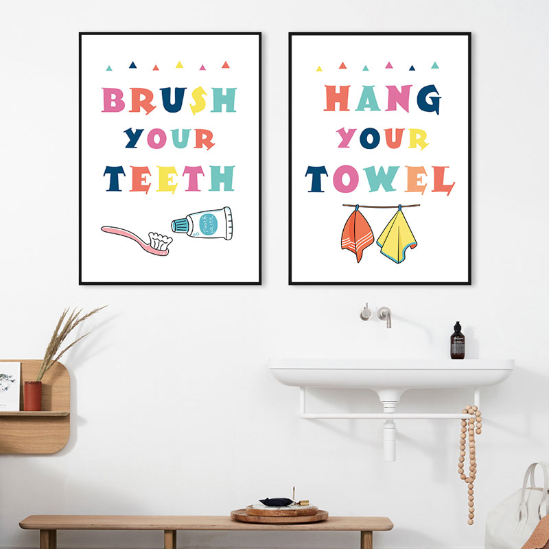 Modern Renkli Çocuk Banyo Duva - Home Bathroom Quotes incelemesi ve fiyatı