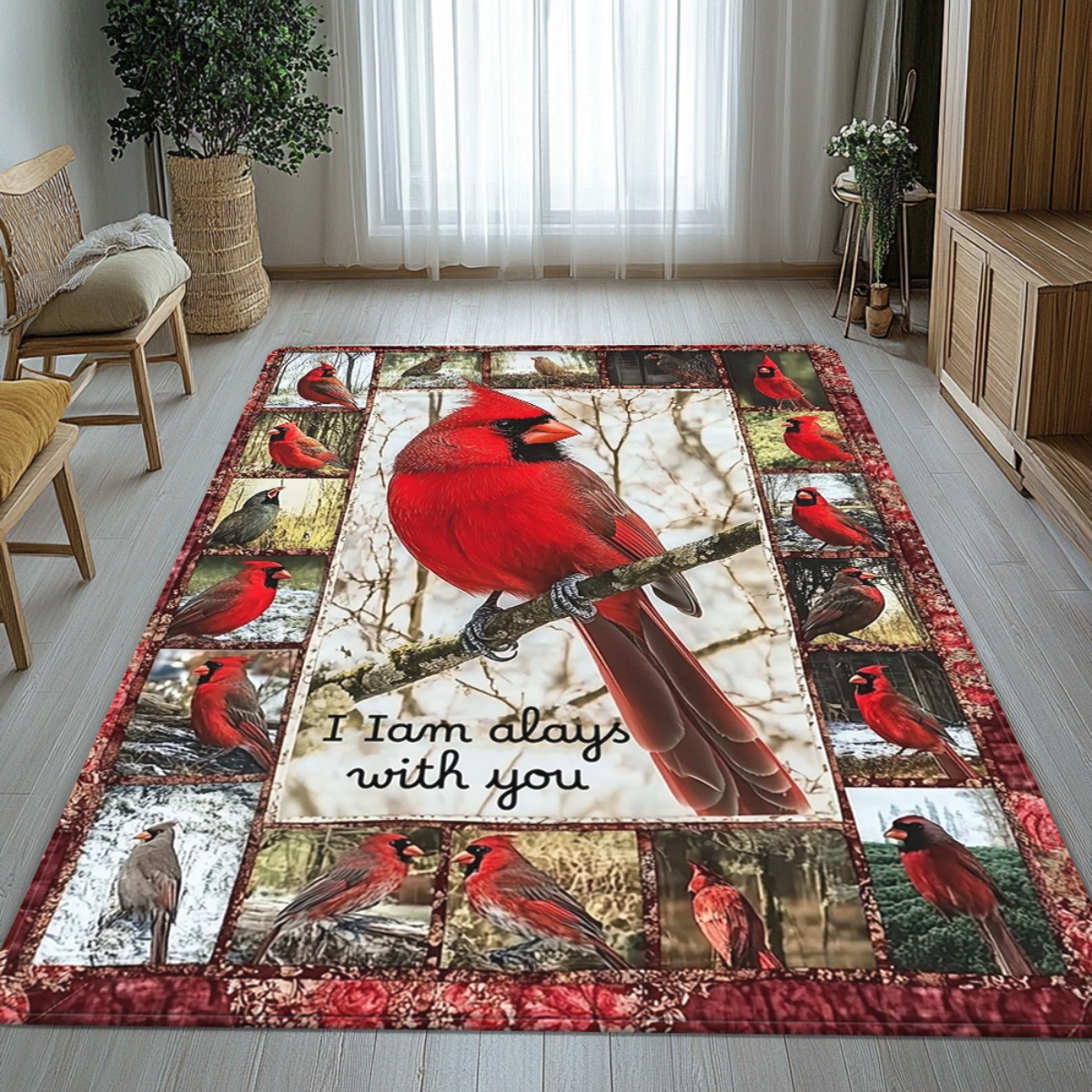 Rustik Kardinal Kuş Baskılı Ha - Home Bathroom Quotes incelemesi ve fiyatı